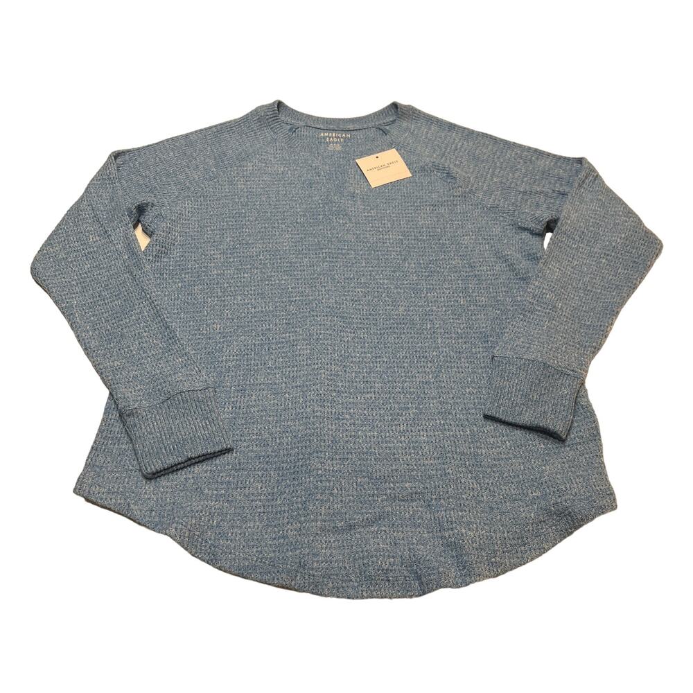 7-50 AMERICAN EAGLE Men's Vintage Sweater V-Neck Light Blue Medium